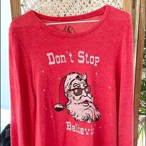 Women’s ‘Don’t stop believing’ Christmas Sweater size SM